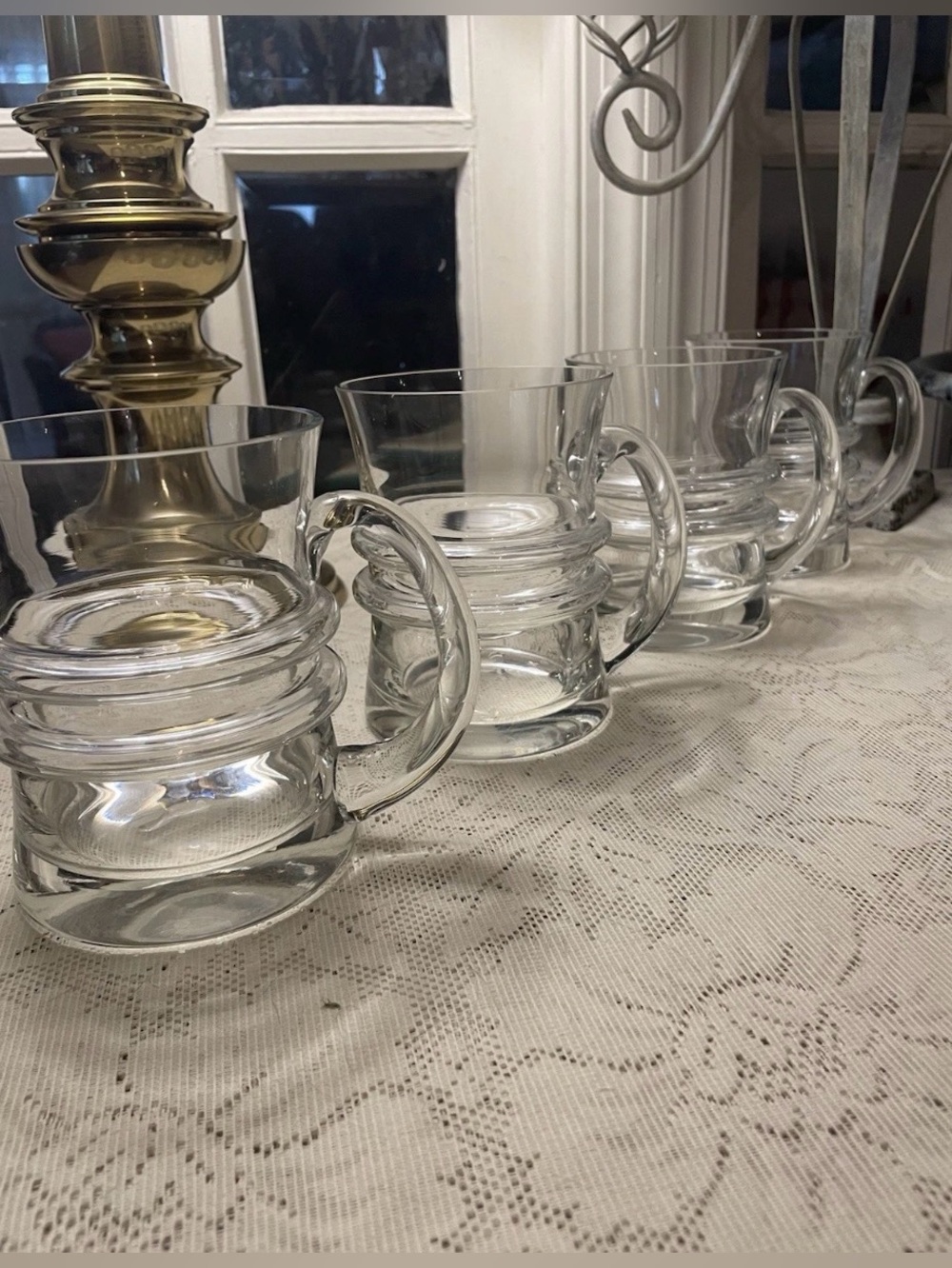 Vintage Krosno Poland Hand Blown  Beer Ale Cocktail Glasses Mugs Set Pristine!